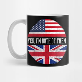 Half American Half British USA Flag United Kingdom Heritage Mug